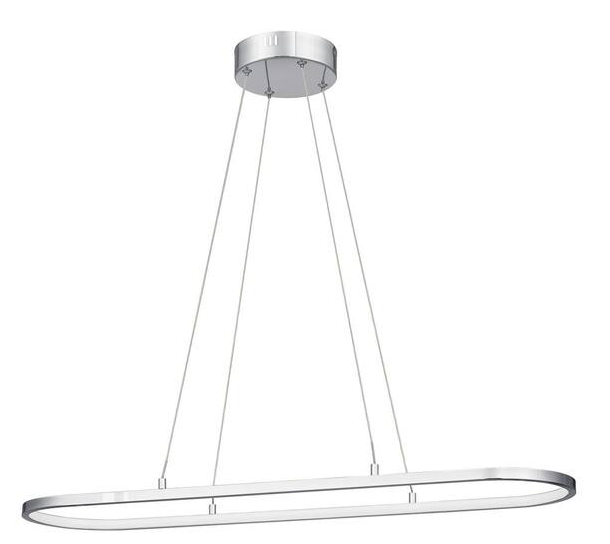 SMRTLite by NBGHOME 25-Watt Integrated LED Chrome Pendant with Acrylic Shade